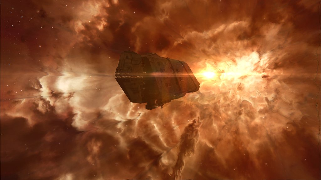 Minmatar Freighter Fenrir operating in deep space